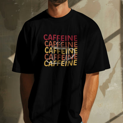 Caffeine | Black T-Shirt | Half Sleeves