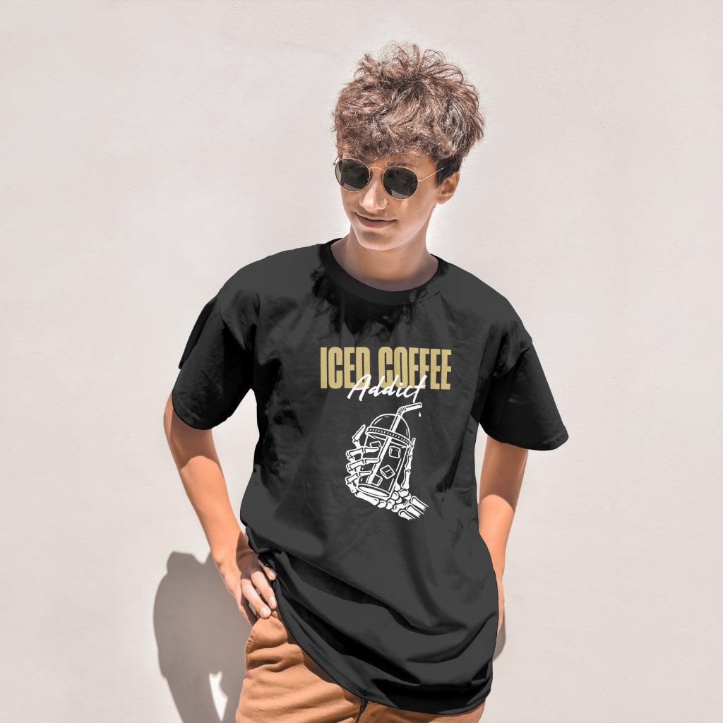 Iced Coffee Addict | Black T-Shirt Unisex