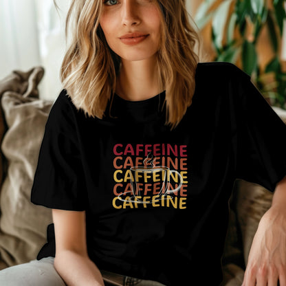 Caffeine | Black T-Shirt | Half Sleeves