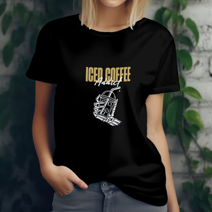 Iced Coffee Addict | Black T-Shirt Unisex