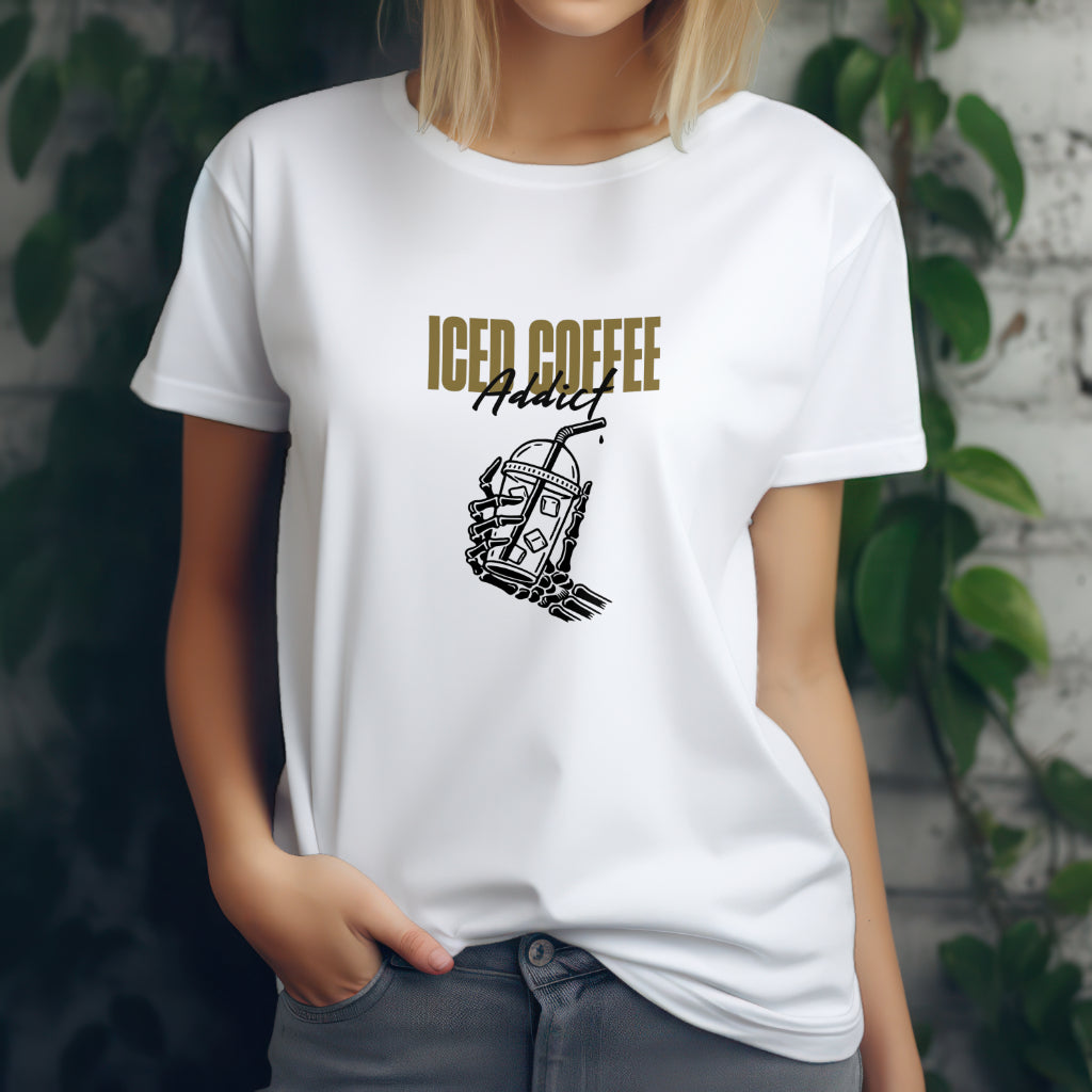 Iced Coffee Addict | White T-Shirt Unisex