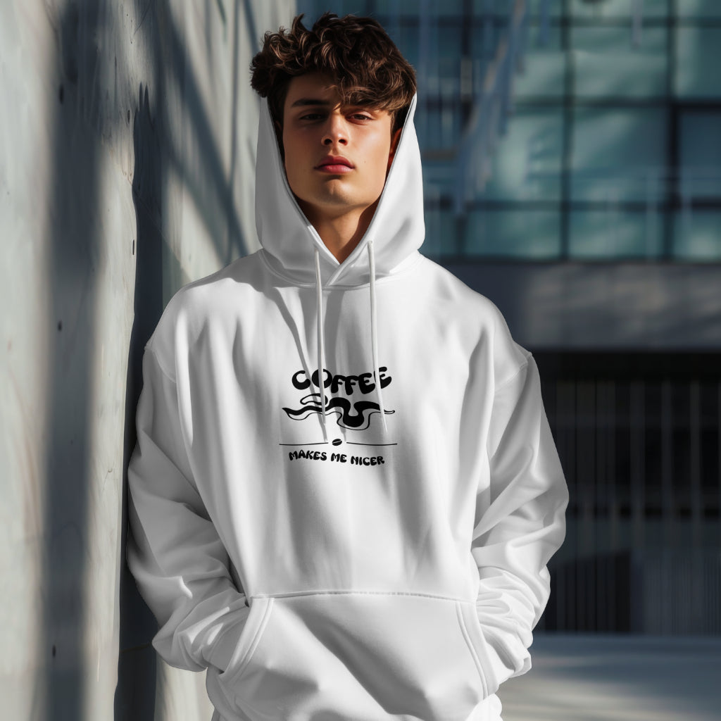 Coffee makes me nice | White Hoodie | Unisex