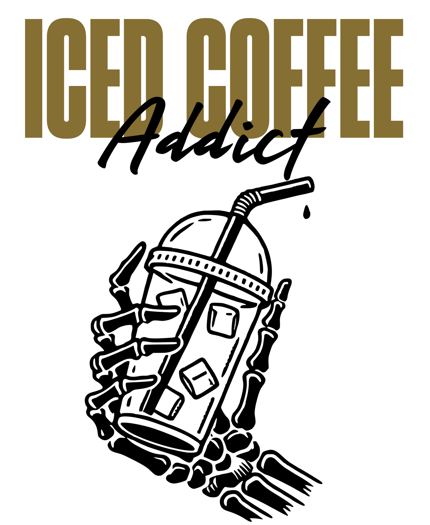 Iced Coffee Addict | White T-Shirt Unisex